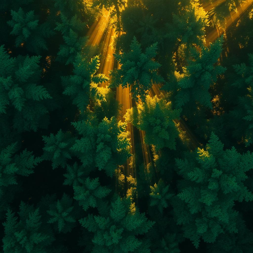 Lush forest canopy from above